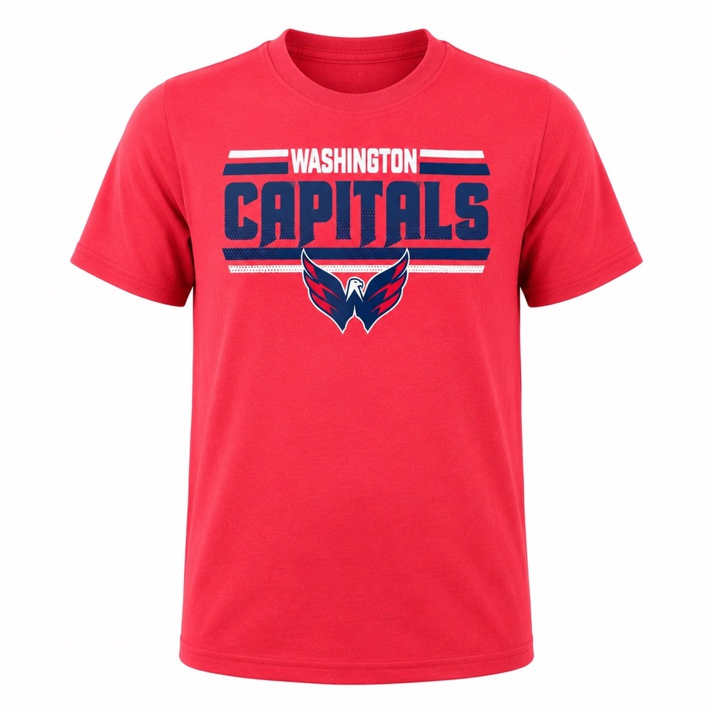 NHL Washington Capitals Youth Red Graphic T-Shirt Large 14/16 NWT hockey school